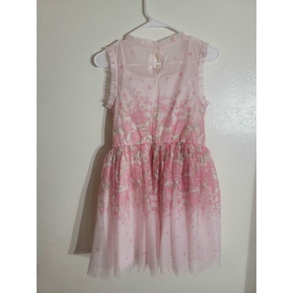 EUC Zenzi Girl's Sleeveless Floral Tulle Lined Dress - Blush Pink Sparkle XL 14 - Picture 8 of 8